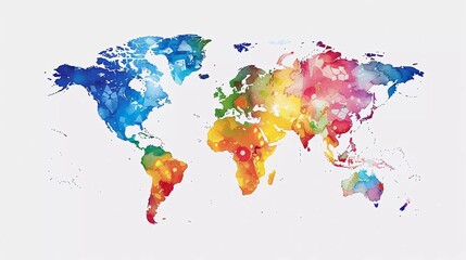 Fototapeta premium World map color vector modern. Very beautiful silhouette map