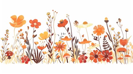 Vector illustration of autumn forest,