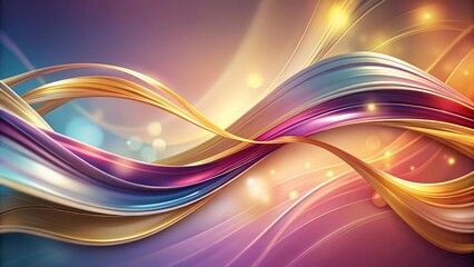 Obraz premium Elegant Background with a Blend of Brushstrokes and Flowing Ribbons, Featuring Smooth Color Transitions and Artistic Details