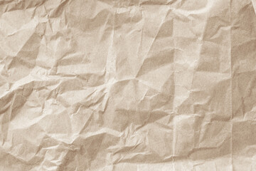 Crumpled brown paper texture background for design with copy space for text or image.