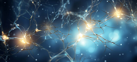 Fototapeta premium Macroscopy of neural connectivity, generative AI