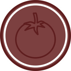 Fototapeta premium Tomato Vector Line Double Circle Maroon