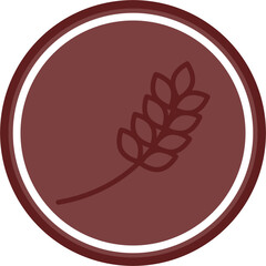 Wheat Vector Line Double Circle Maroon