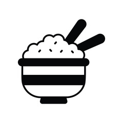 rice glyph icon with white background vector stock illustration