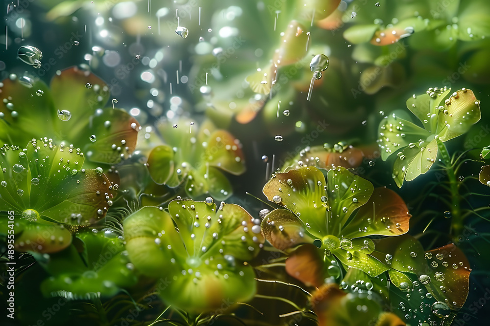 Wall mural macro aquatic plants: explore the textures and shapes of plants living underwater.