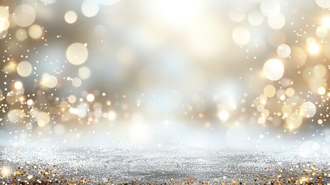 Silver and Gold Glitter Background.