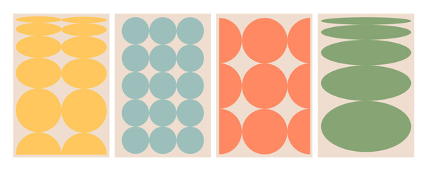 Bauhaus pattern abstract geometric. Brutalism colorful Y2K shapes. Naive playful abstract shapes backgrounds. Geometric posters in trendy retro brutalist style. Swiss design aesthetic.