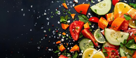 A peeler is shown peeling fruits and vegetables effortlessly in an ultramodern, supernatural scene banner with copy space