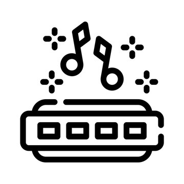 harmonica with musical notes clip art preview