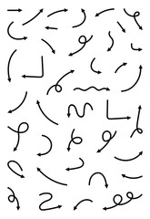 Set of Thin Basic Arrow Vectors Design