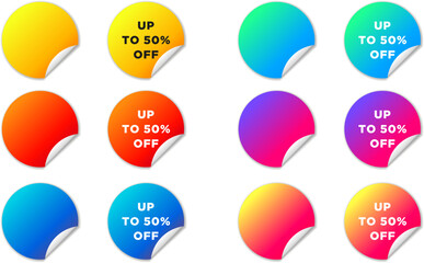 Vibrant sale stickers collection - up to 50% off.