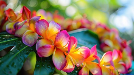 A traditional Hawaiian lei made of colorful flowers, symbolizing welcome and friendship.