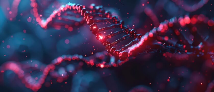 CRISPR technology is showcased with luminous gene editing tools in an ultramodern, supernatural scene banner with copy space