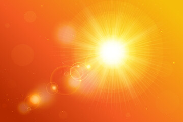 Obraz premium Summer heat wave warning background. Abstract orange sun background