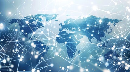 Obraz premium Abstract global trade network with interconnected lines and dots.