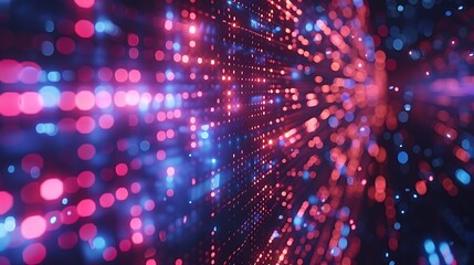 Fototapeta premium Embracing the Digital Age: A Stunning Visual of Binary Code and Data Flow in a Bright Blue Environment