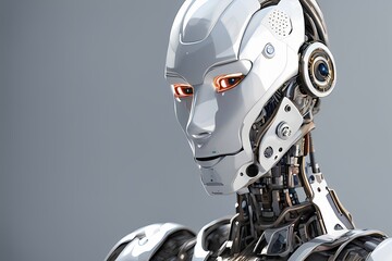 Fototapeta premium Advanced AI robots teach new technologies