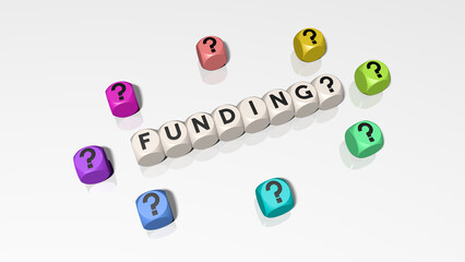 Buchstabenwürfel bilden das Wort Funding