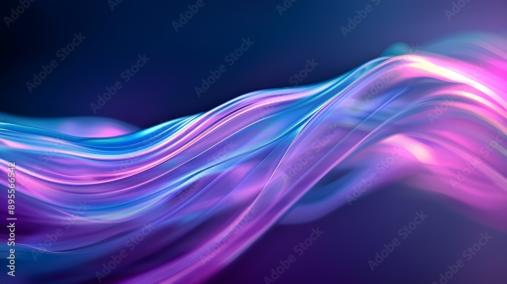 Poster abstract waves background in blue and purple