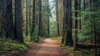 Fototapeta premium Sunlight Through Forest Trees