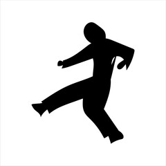 set of karate moves, martial arts karate silhouettes