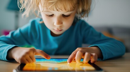 Learner using a tablet to study a new language, interactive exercises and pronunciation coaching, Language learning, Pronunciation coaching