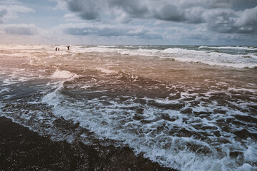 Danger swimming in the stormy weather