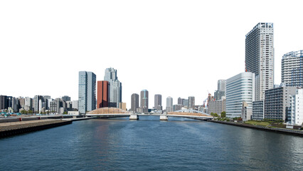Tokyo city skyline isolated at white transparent, Japan © Rawf8