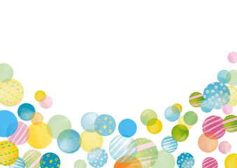 水彩風　ガーリーなドットフレーム5