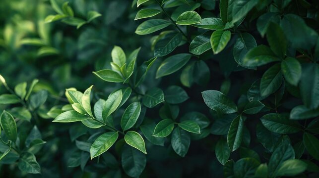 Fototapeta Vibrant Green Leaves in Sunlight - Fresh, Lush Foliage Nature Scene