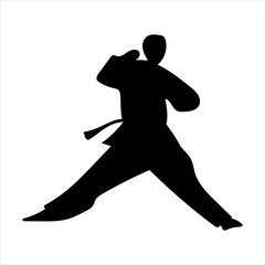 set of karate moves, martial arts karate silhouettes