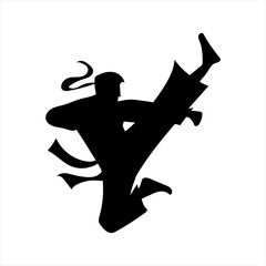 set of karate moves, martial arts karate silhouettes © Murdi Hafan