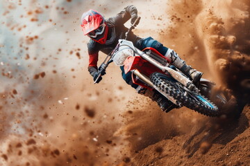 Dirt bike rider, Supercross, Sport concept, nice action of motorcycle jump