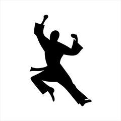 set of karate moves, martial arts karate silhouettes