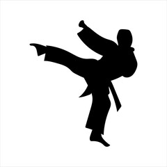 set of karate moves, martial arts karate silhouettes
