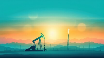 Fototapeta premium Oil fields, cost rise dynamics