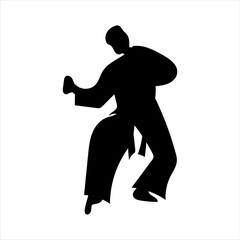 set of karate moves, martial arts karate silhouettes
