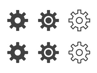 シンプル歯車マークセット：8歯灰色