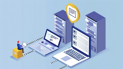 Document Management Concept: Online Paperless Approval for Business Process Workflow Highlighting Management and Project Approvals