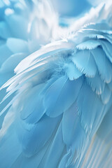 Naklejka premium Close-up of delicate blue feathers, highlighting the intricate details and textures.
