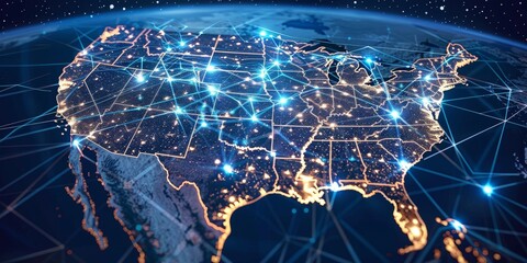 World Map with Network Connections