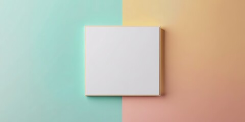 Blank square mockup on pastel background, minimalistic, design, template, copy space, showcase