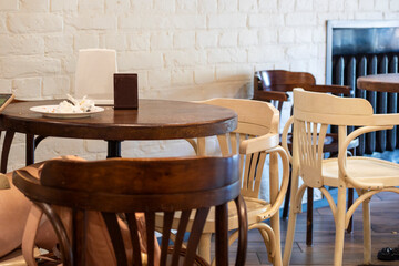 modern cafe interior with round tables. Fashion & Style
