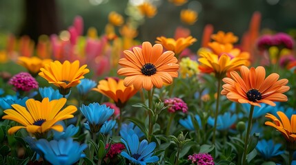 A photo of a beautiful flower garden, 