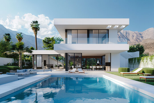 a house with a pool in the back