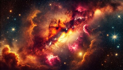 Fototapeta premium Warm Galaxy Background