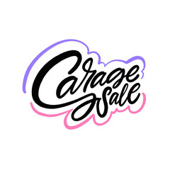 Fototapeta premium Create a vibrant, colorful calligraphy sign for your upcoming garage sale event