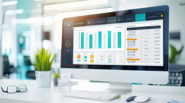 Health data analytics dashboard in a clinic, health tech, data-driven health management