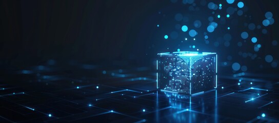 Glowing Cube in a Digital World