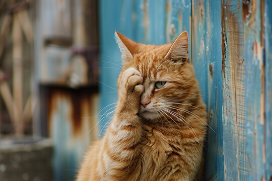 Funny facepalm cat